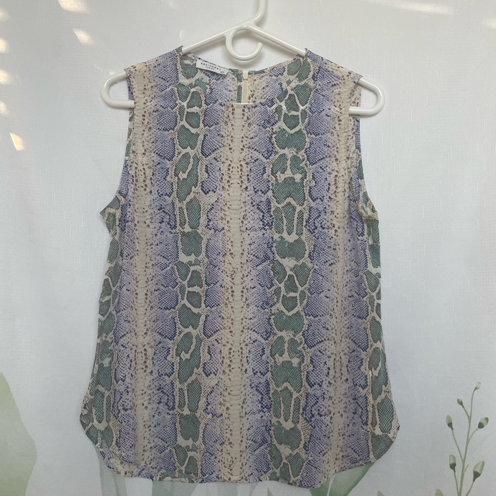 Equipment femme Sleeveless Snake Print silk tank Top